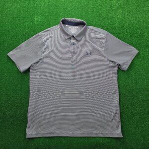 Under Armour The Playoff‎ Polo Shirt Mens XL Gray Short Sleeve Golf Performance